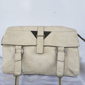 BCBG Animal Embossed Satchel Off White Hand Bag
